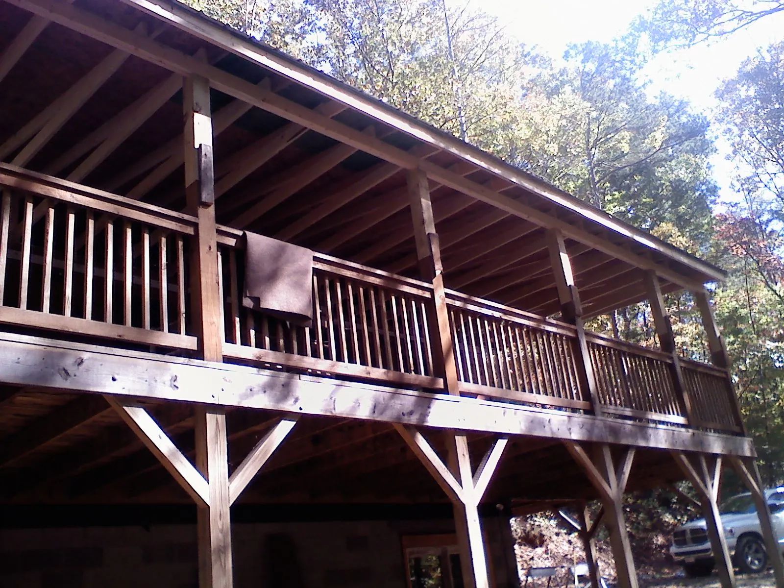 Timber framing under a new elevated porch and deck — Roof Leak Repair in Azalea by Roofing Brothers